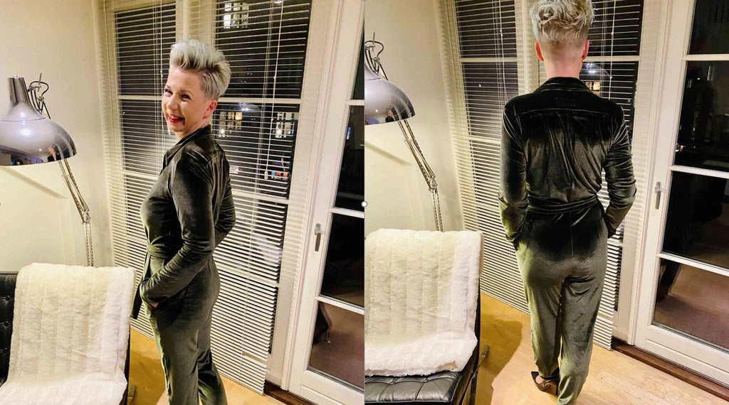 Sy en festlig buksedragt i velour – DIY med mønster fra Alice & Co.