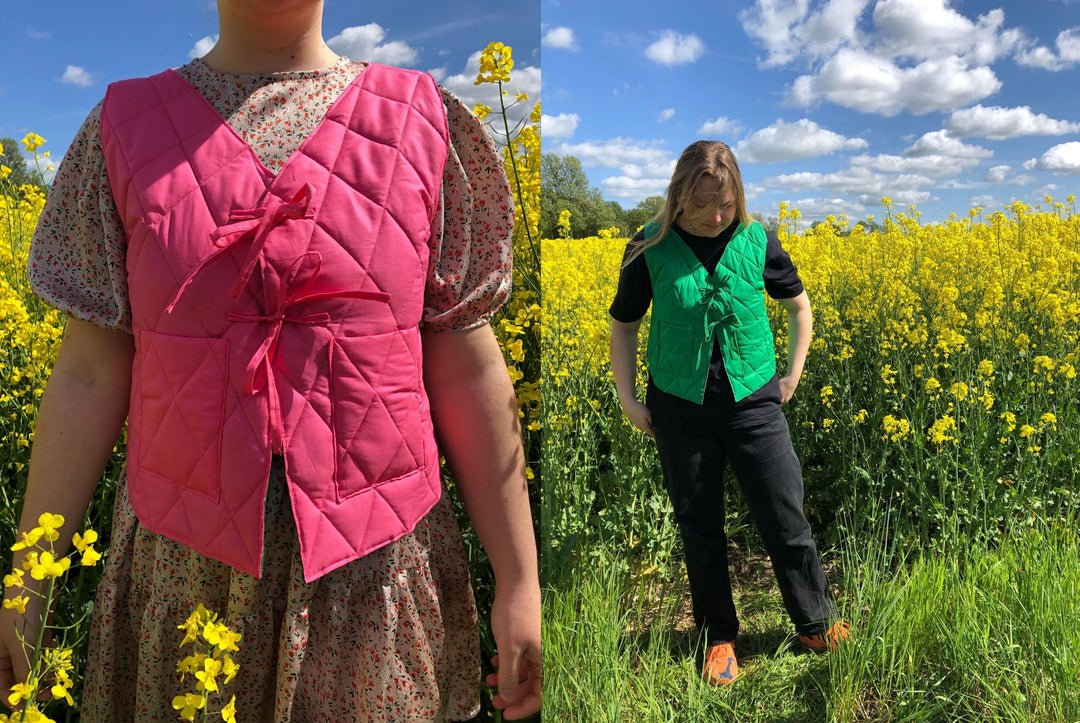 DIY: Vendbar quiltet vest i bomuldspoplin – step-by-step guide