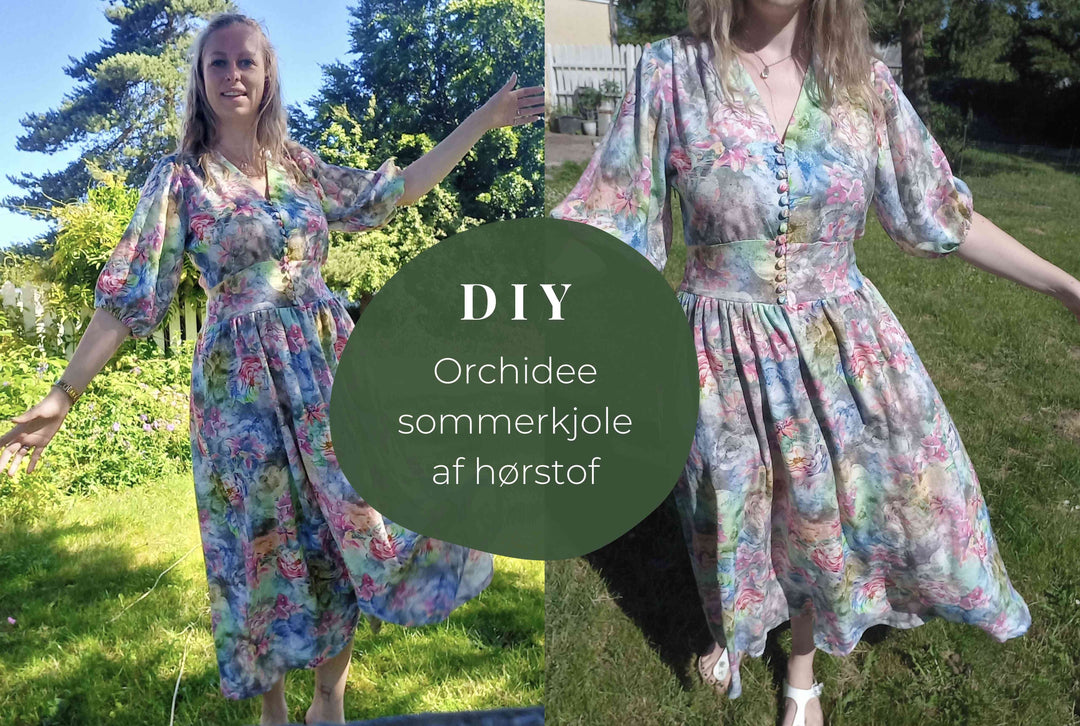 DIY: Orchidée sommerkjole af hørstof med blomsterprint