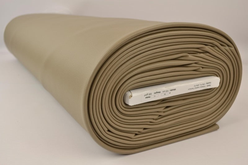 taupe imiteret læder premium – hel rulle med stof