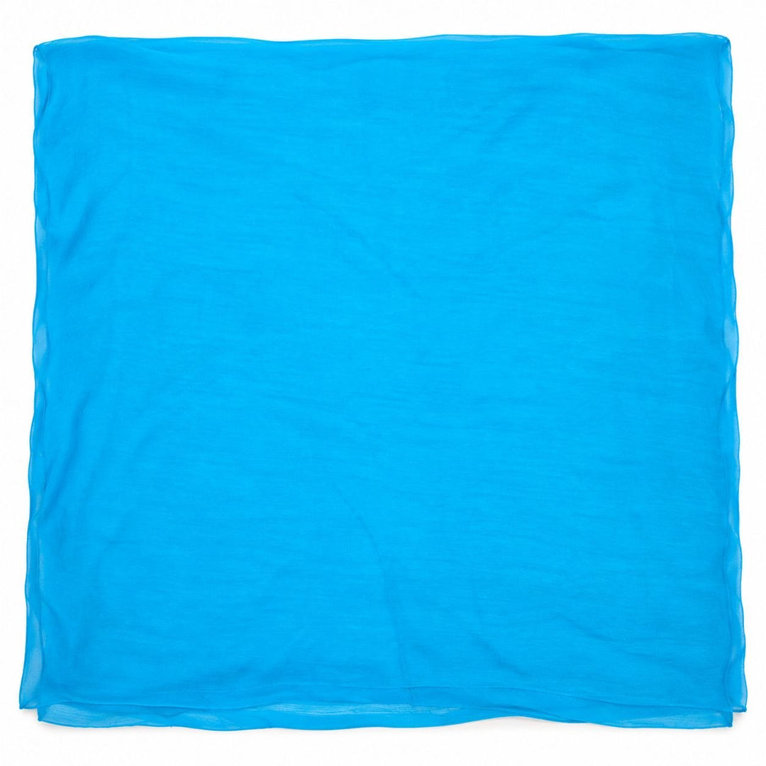 Klar havblå/turkisblå silke chiffon – hele stoffet (billede 1 af 2)
