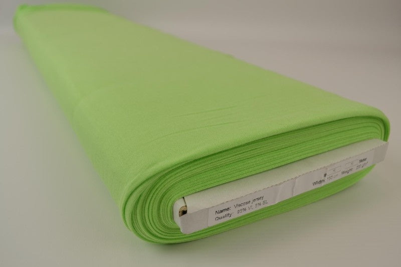 LIME GRØN VISKOSE JERSEY – BLØD, ÅNDBAR & STRÆKBAR