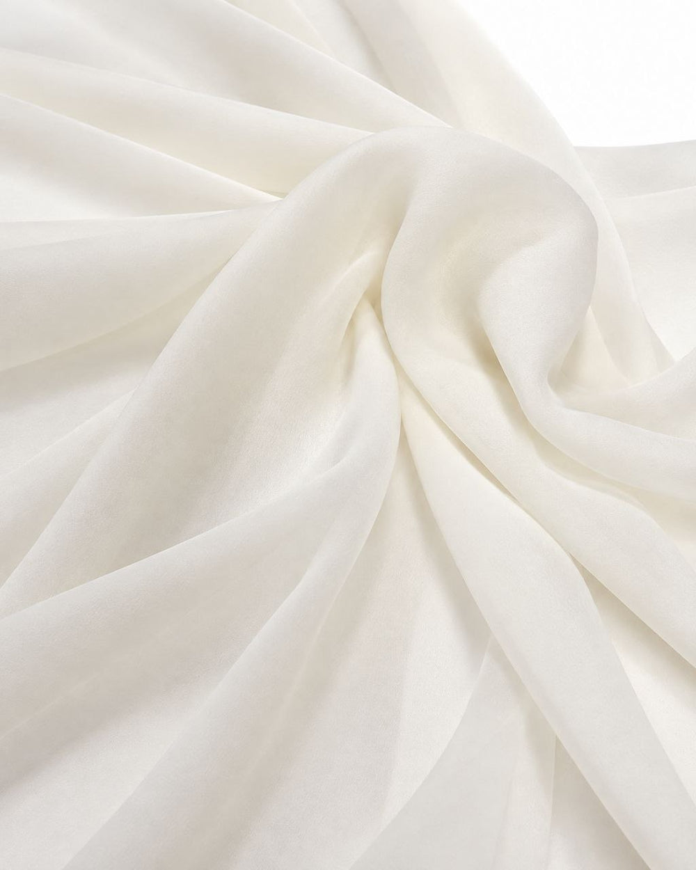 Råhvidt silke chiffon stof – let gennemsigtigt draperi