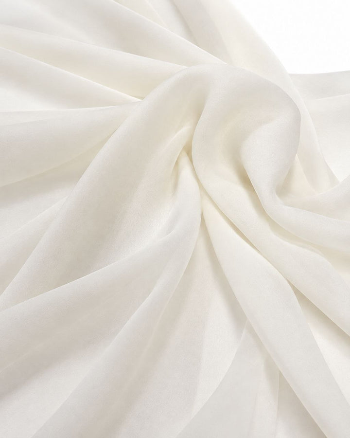 Råhvidt silke chiffon stof – let gennemsigtigt draperi