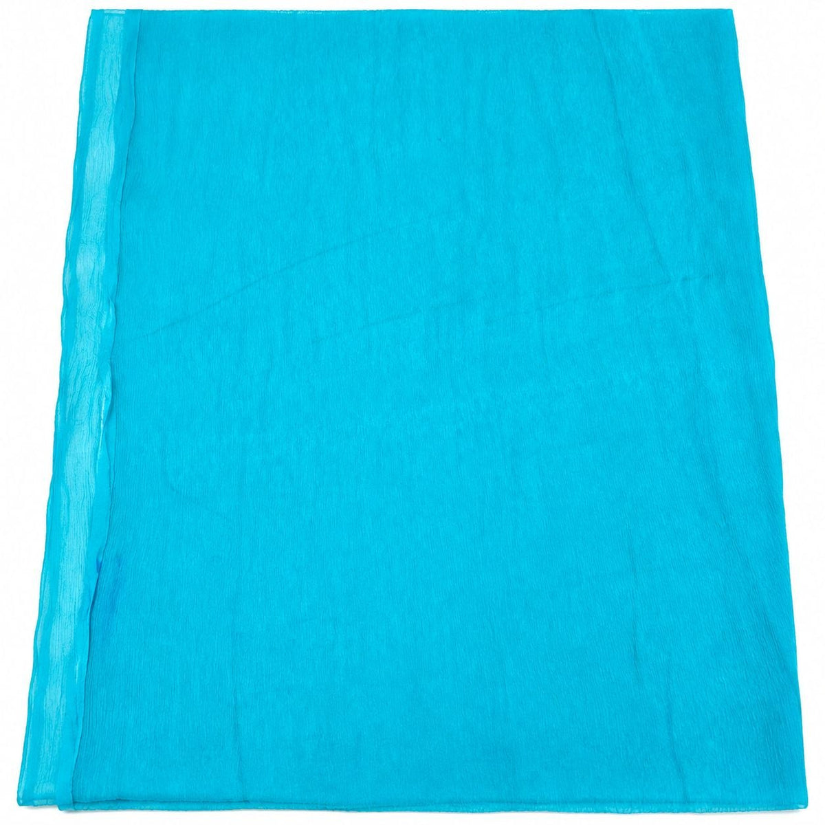 Turkis silke chiffon 90 cm – hele stoffet med plet/misfarvning (billede 1 af 2)