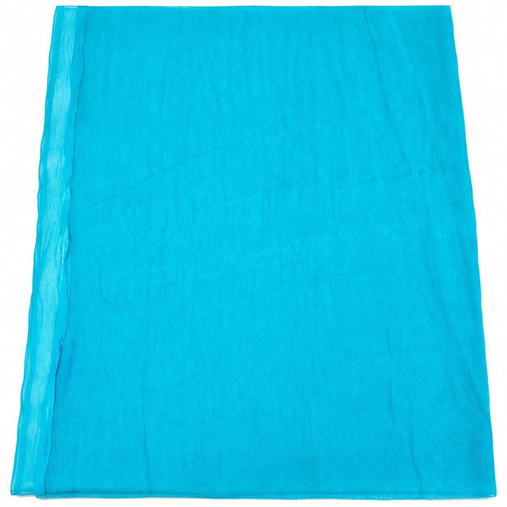 Turkis silke chiffon 90 cm – hele stoffet med plet/misfarvning (billede 1 af 2)