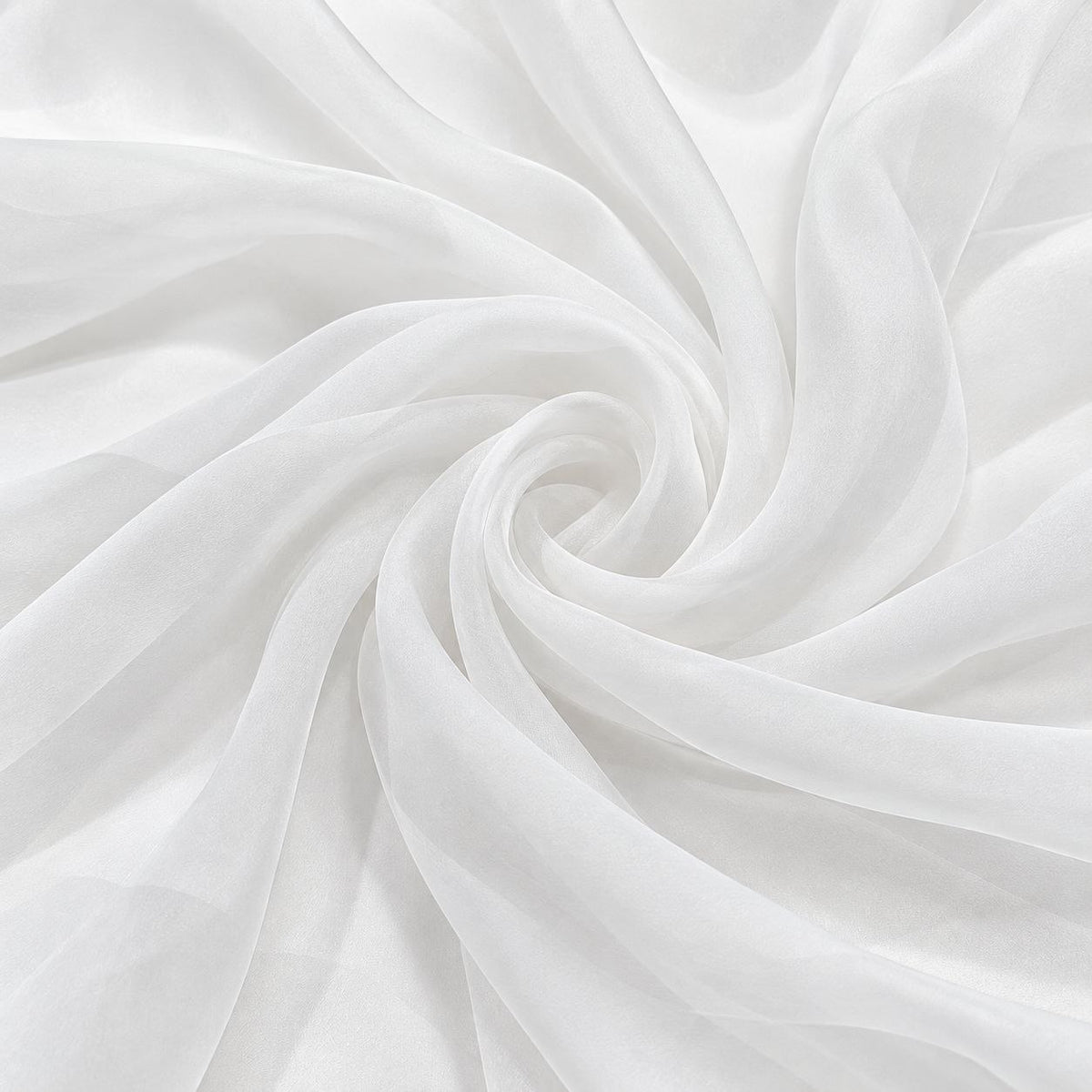 Hvidt silke chiffon stof – bløde draperier med spiral-fald