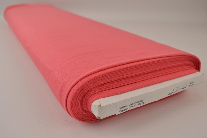 KORAL PINK VISKOSE JERSEY – BLØD, ÅNDBAR & STRÆKBAR