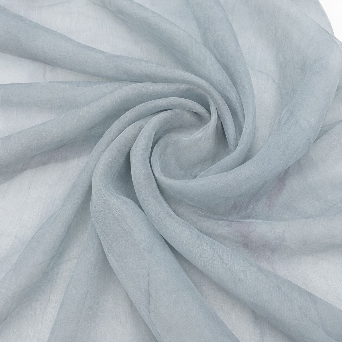 Lysegrå silke chiffon – draperet, med farveafvigelse i dele af stoffet (billede 2 af 2)