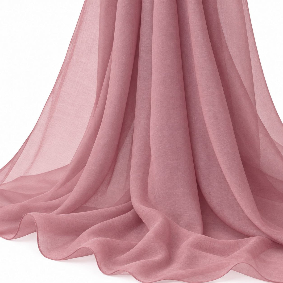 Støvet rosa silke chiffon – draperet med smukt fald (billede 2 af 3)