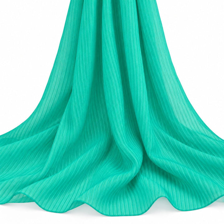 Turkisgrøn/mintgrøn silke chiffon – draperet, med farveafvigelsen synlig (billede 2 af 2)