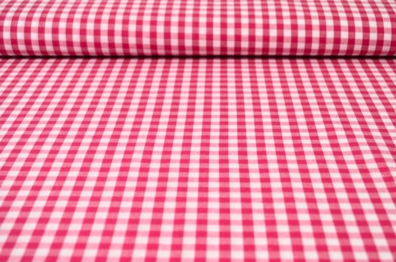 PINK 6,5 MM GINGHAM TERN – OEKO-TEX BOMULD, LET & ÅNDBAR