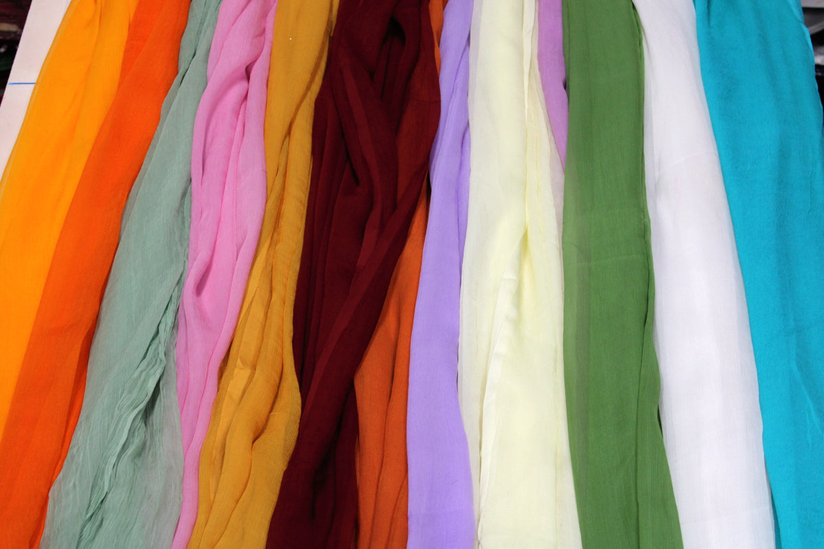 HVIDT SILKE CHIFFON STOF - 140 CM BREDT