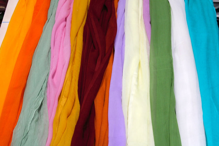 ORANGE SILKE CHIFFON STOF