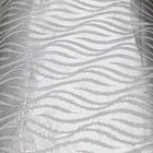 SØLV SATIN JACQUARD STOF MED BØLGEMOTIV