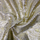 CHAMPAGNEFARVET SATIN JACQUARD STOF MED BLOMSTERRANKER