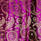 LILLA SATIN JACQUARD STOF MED PAISLEY MØNSTER