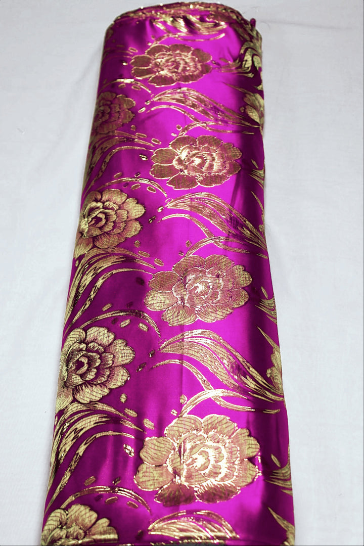 LILLA SATIN JACQUARD STOF MED BLOMSTER