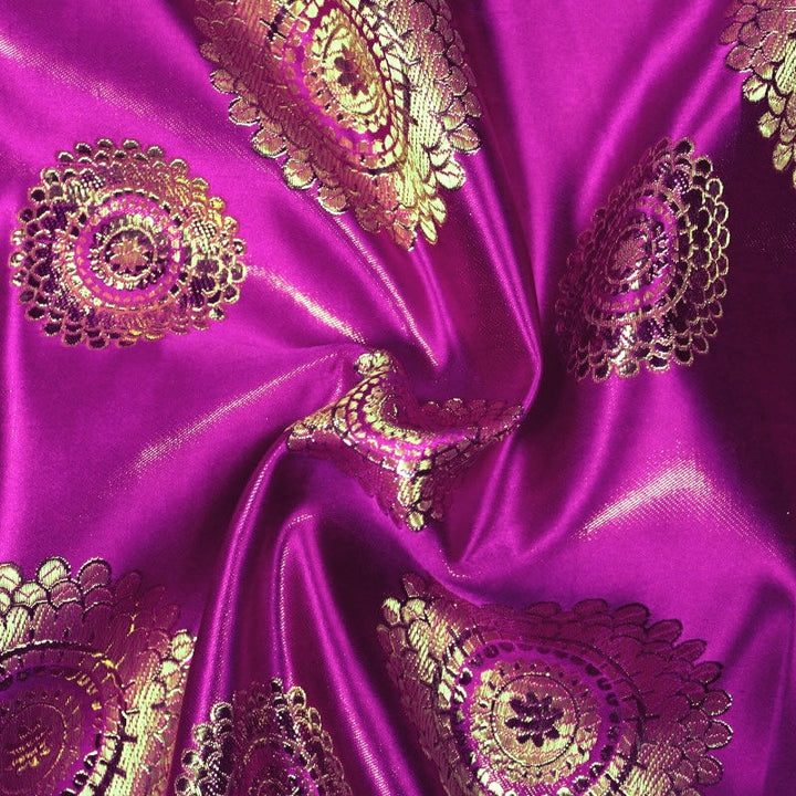 LILLA SATIN JACQUARD STOF MED SOLSIKKER