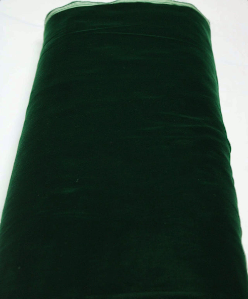 MØRKEGRØNT MICRO VELOUR STOF