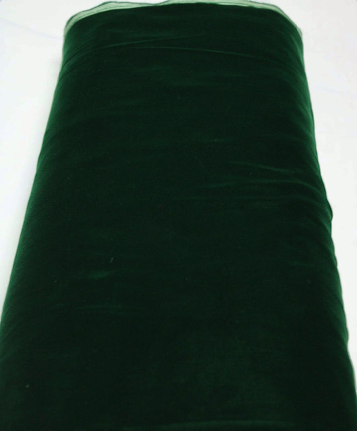 MØRKEGRØNT MICRO VELOUR STOF
