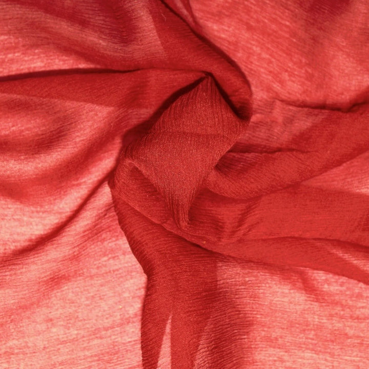 RØDT SILKE CHIFFON STOF