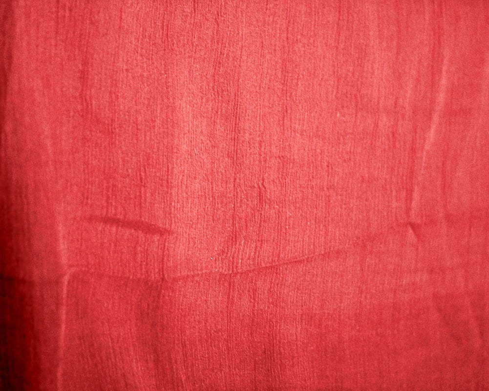 RØDT SILKE CHIFFON STOF