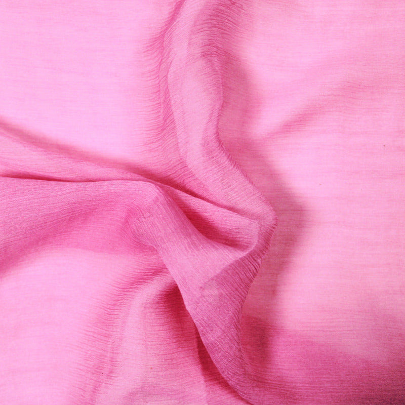 LYSERØDT SILKE CHIFFON STOF