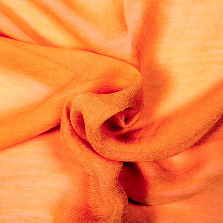 LYS ORANGE SILKE CHIFFON STOF