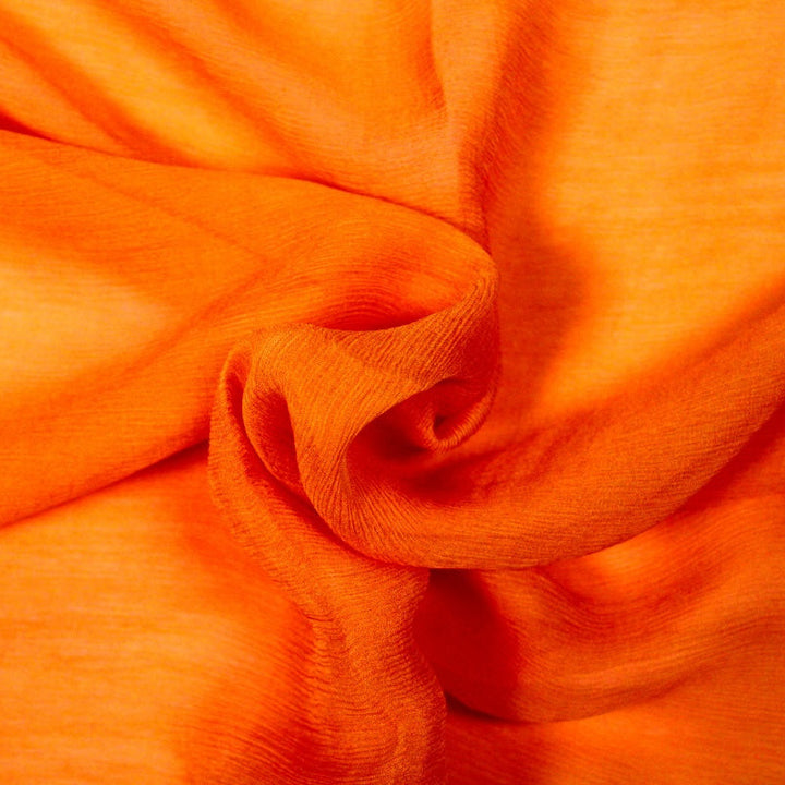 ORANGE SILKE CHIFFON STOF