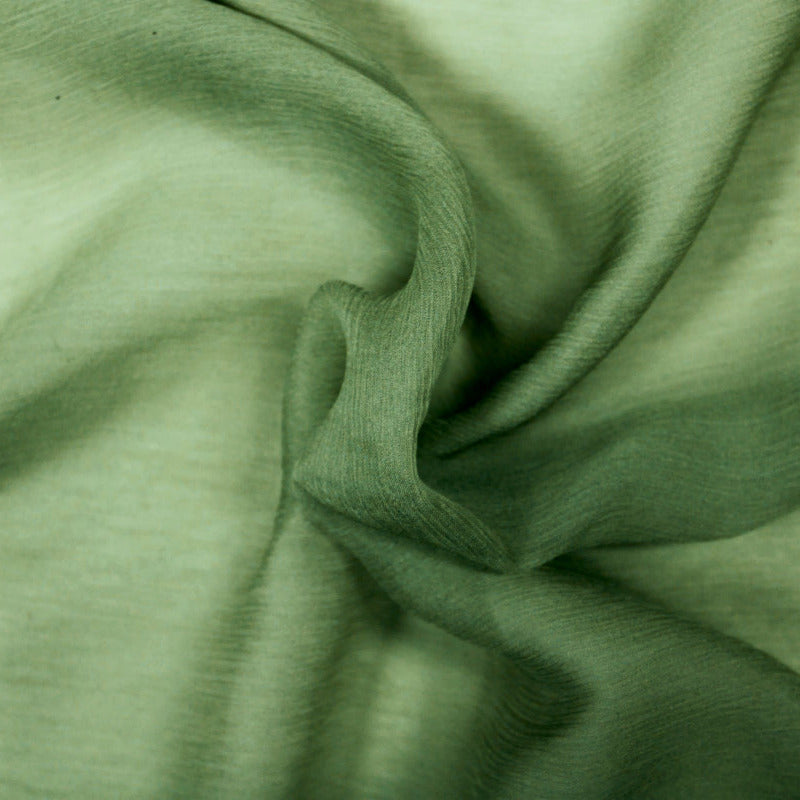 MOSGRØNT SILKE CHIFFON STOF