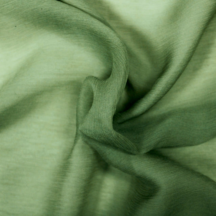 MOSGRØNT SILKE CHIFFON STOF