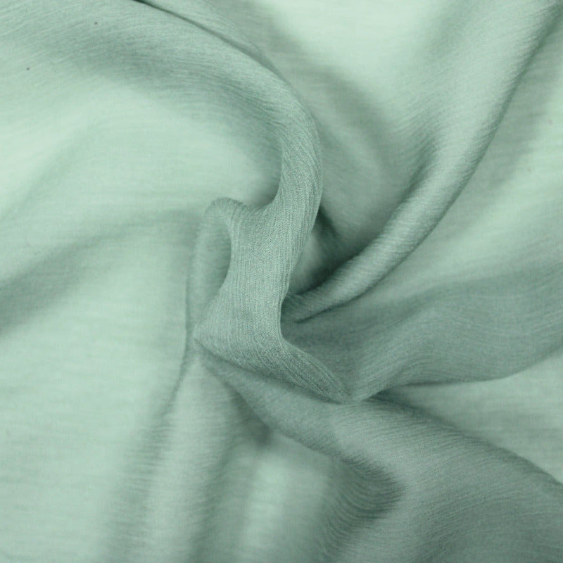 MINTGRØNT SILKE CHIFFON STOF