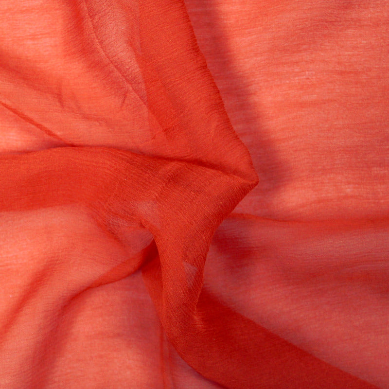 KOBBERFARVET SILKE CHIFFON STOF