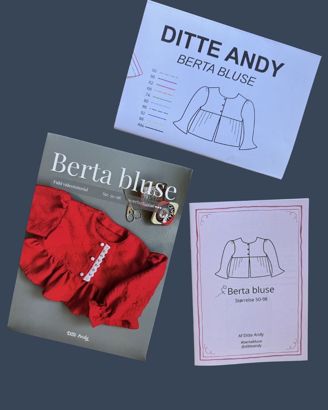 BERTA BLUSE SYMØNSTER BØRN – DESIGNET AF DITTE ANDY (STR. 50-98)