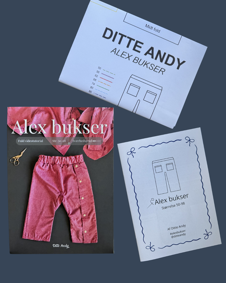 ALEX BUKSER SYMØNSTER BØRN – DESIGNET AF DITTE ANDY (STR. 50-98)