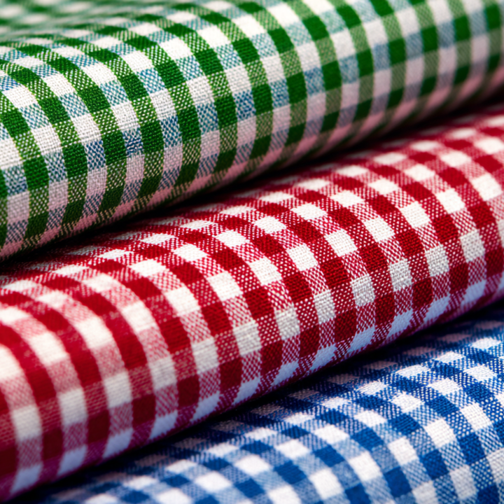 RØD 6,5 MM GINGHAM STRIBER – OEKO-TEX BOMULD, LET & ÅNDBAR