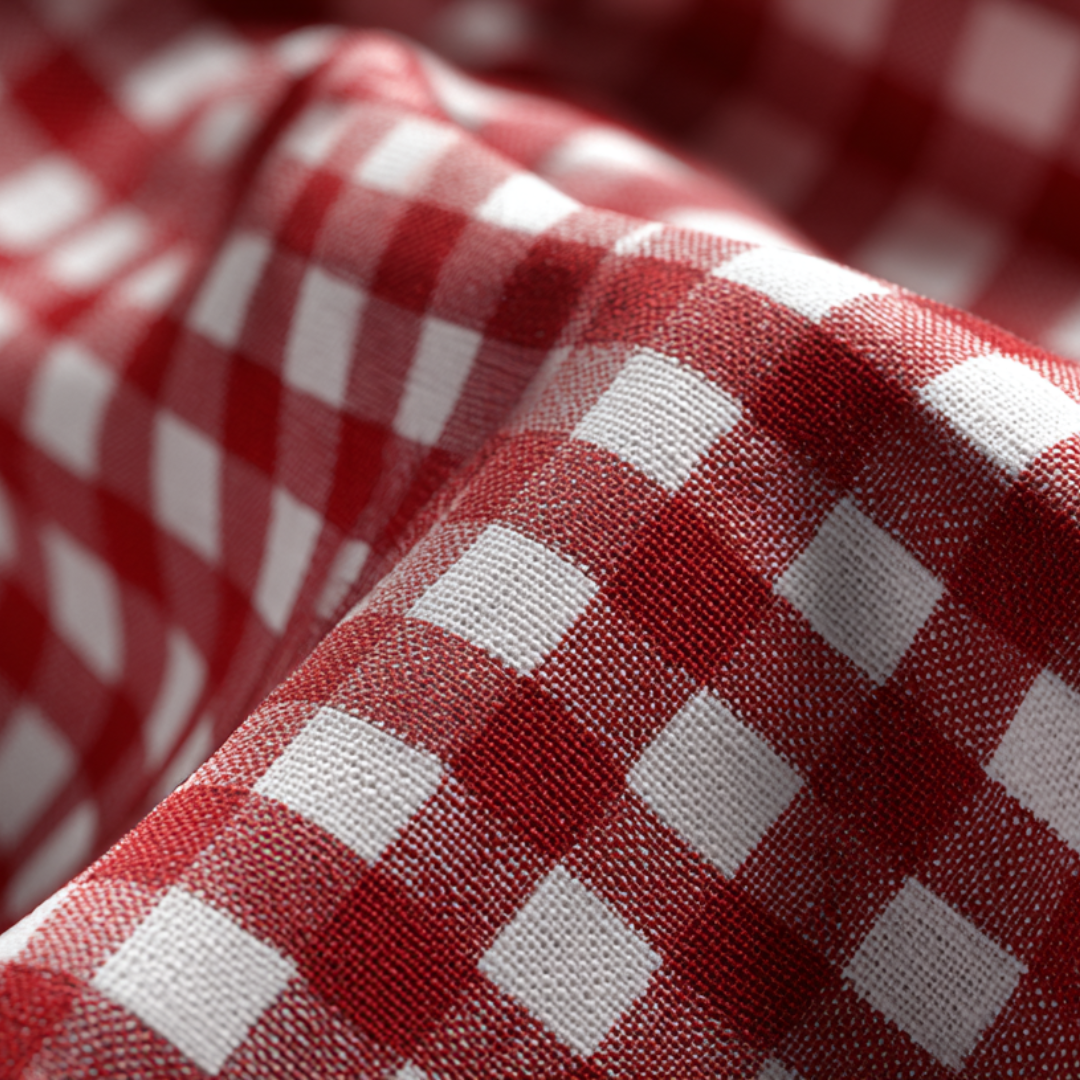 RØD 6,5 MM GINGHAM STRIBER – OEKO-TEX BOMULD, LET & ÅNDBAR