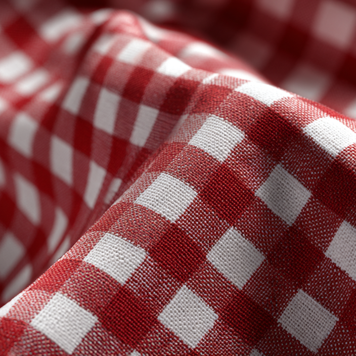 RØD 6,5 MM GINGHAM STRIBER – OEKO-TEX BOMULD, LET & ÅNDBAR