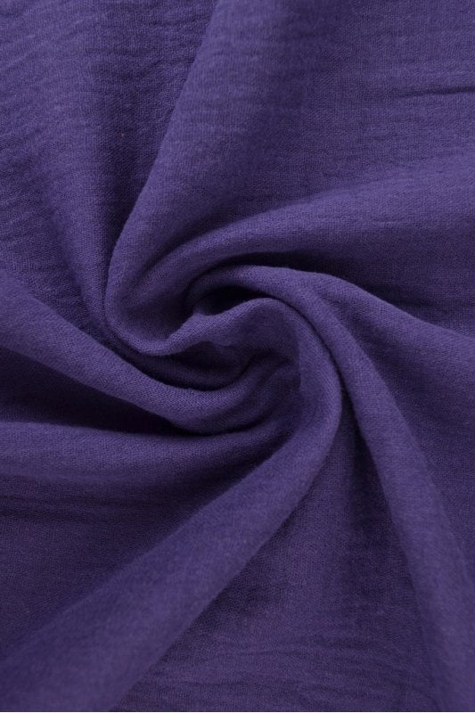 MØRKELILLA DOUBLE GAUZE MUSSELIN – BLØD & ÅNDBAR