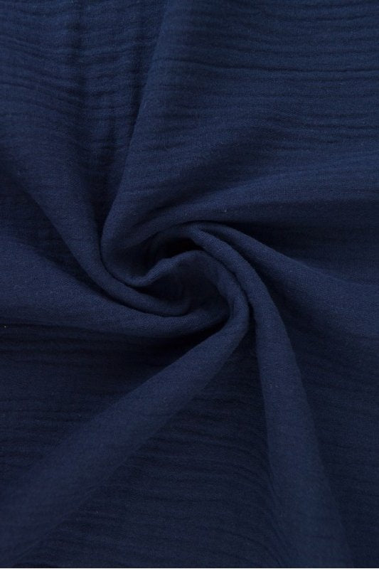NAVY DOUBLE GAUZE MUSSELIN – BLØD & ÅNDBAR