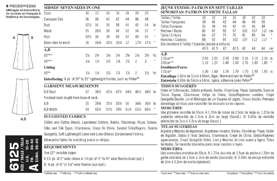 NEW LOOK SYMØNSTER TIL KJOLE I TO VERSIONER