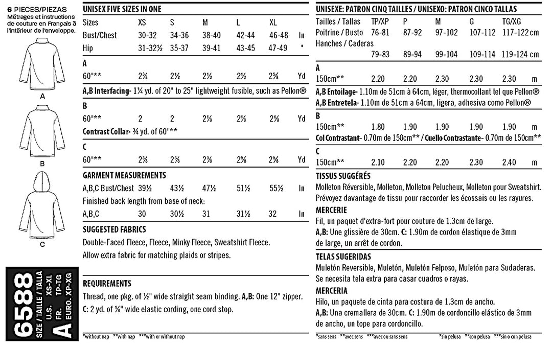 NEW LOOK SYMØNSTER TIL UNISEX OVERTRØJE I 3 VERSIONER