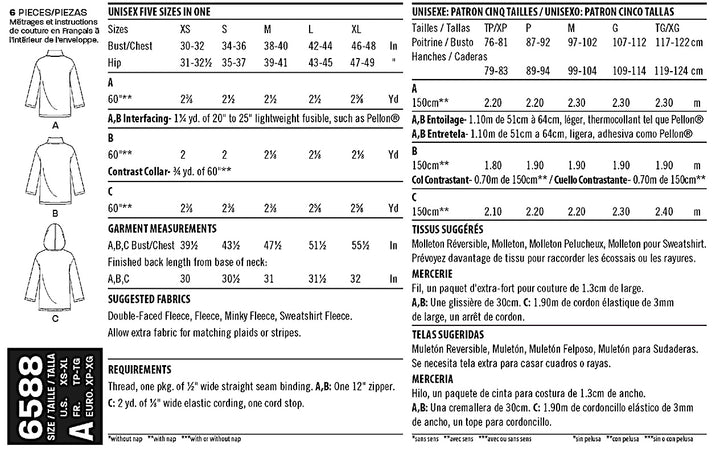 NEW LOOK SYMØNSTER TIL UNISEX OVERTRØJE I 3 VERSIONER