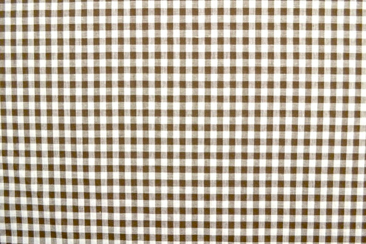 BOMULDSSTOF MED VICHY TERN - HVID OG BRUN, 7 MM