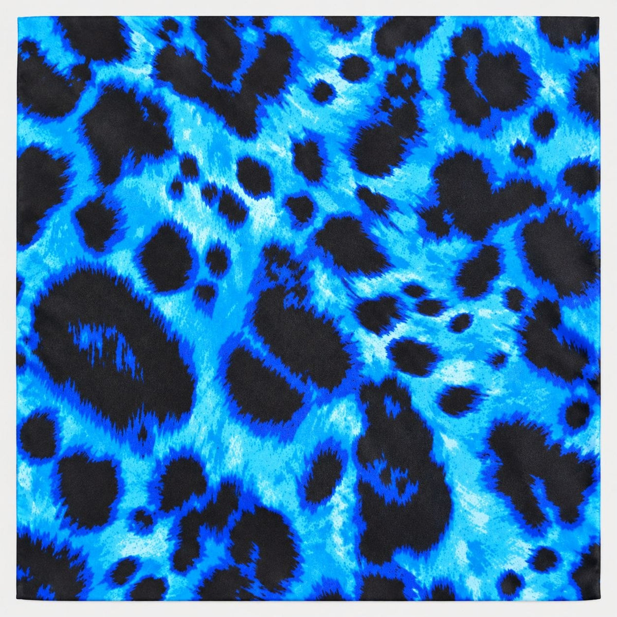 BLÅ SILKE M. LEOPARD MØNSTER (billede 1 af 3)