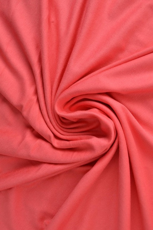 KORAL PINK VISKOSE JERSEY – BLØD, ÅNDBAR & STRÆKBAR