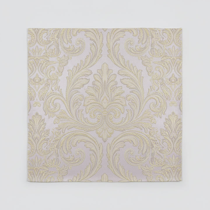 CHAMPAGNEFARVET SATIN JACQUARD STOF MED BLOMSTERRANKER (billede 1 af 3)