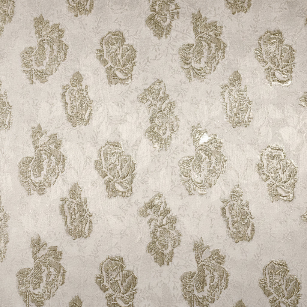 CHAMPAGNEFARVET SATIN JACQUARD STOF MED BLOMSTER (billede 1 af 3)
