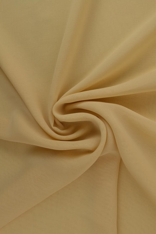 BEIGE CHIFFON – LET, GENNEMSIGTIG & MED FLOT FALD